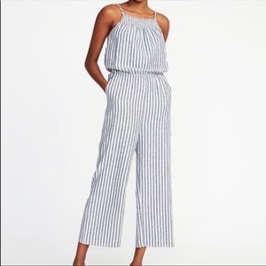 Striped jump suit